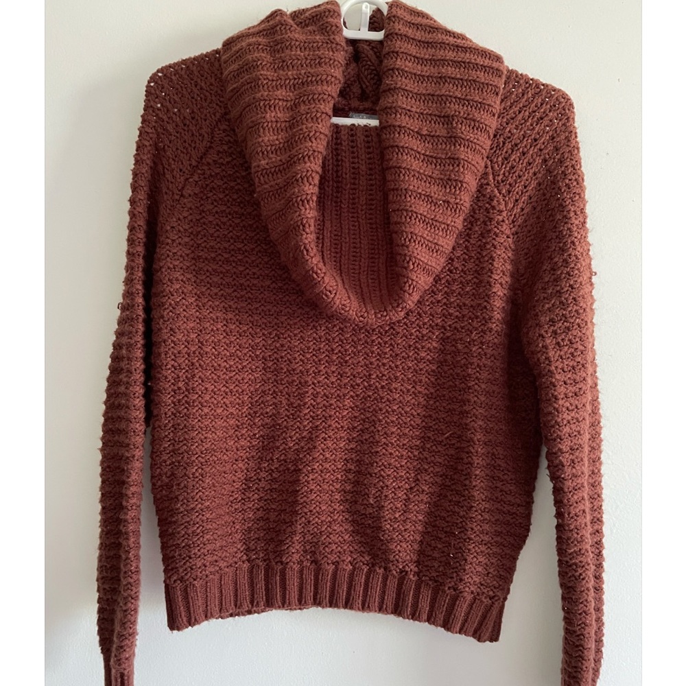 Long sleeve cardigan w/ turtleneck
